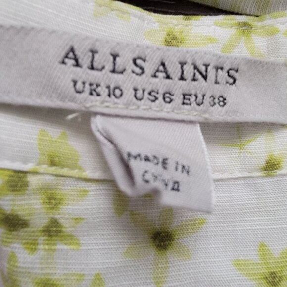 NEW Allsaints Frida Skort Womens 6 Floral Linen Designer Chic Fairy Whimsical - Picture 4 of 7
